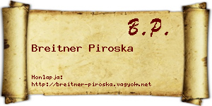 Breitner Piroska névjegykártya
